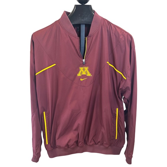 Nike Other - Nike Minnesota Golden Gophers Maroon Clima-FIT Quarter Zip Windbreaker Mens L‎